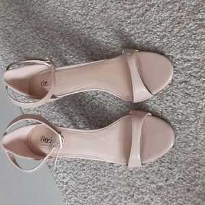 Really cute brown open front heels